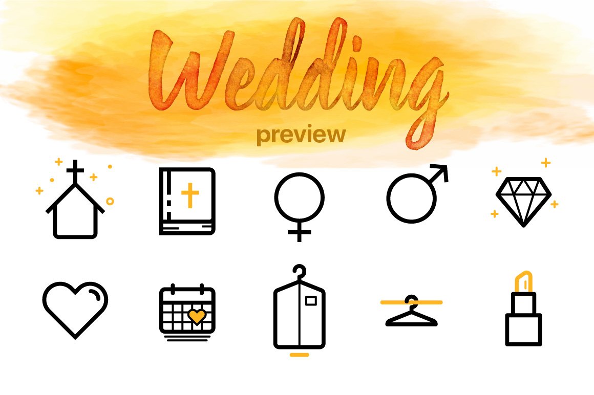 Wedding Icons preview image.