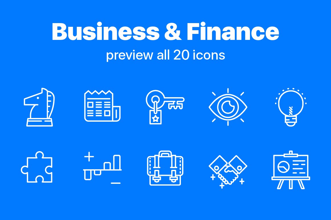 Business & Finance Icons preview image.