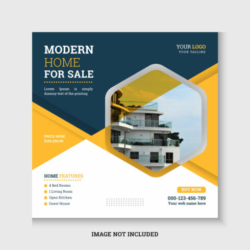 Real estate instagram or social media post template cover image.