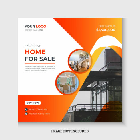 Modern and creative real estate social media post or banner template cover image.