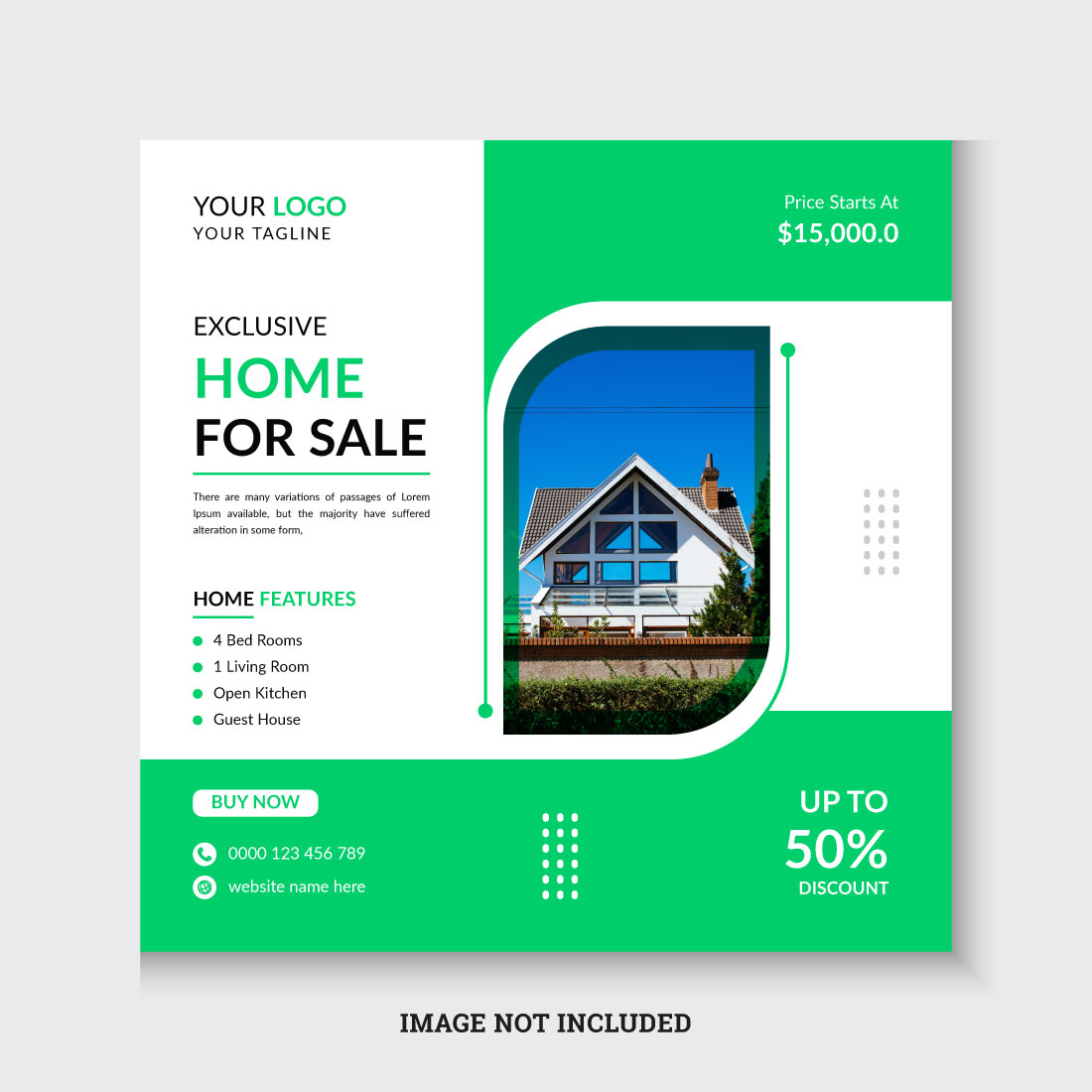 Modern and creative real estate social media post or banner template cover image.