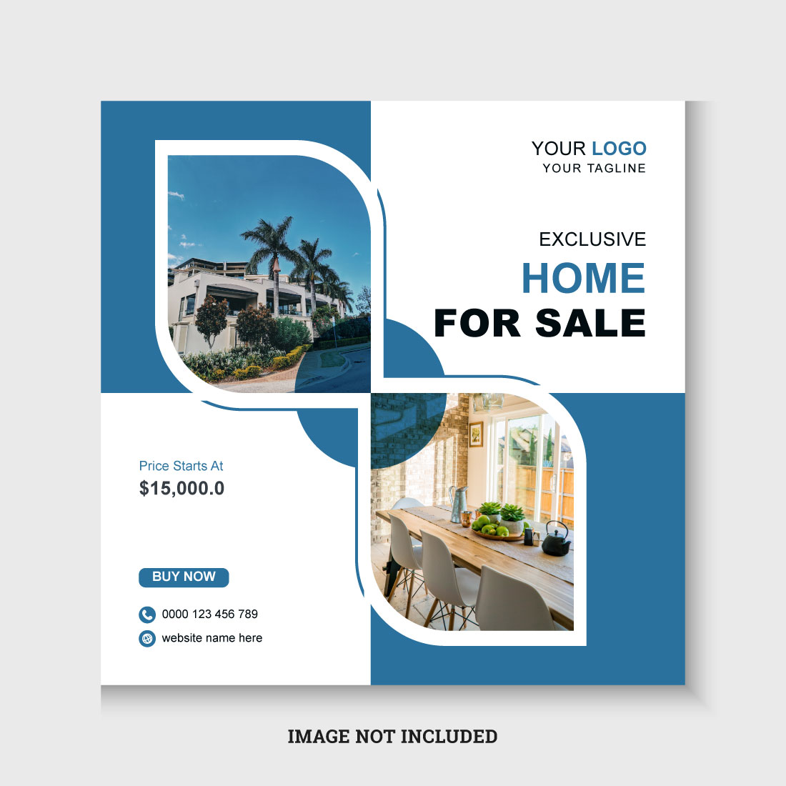 Modern and creative real estate social media post or banner template cover image.