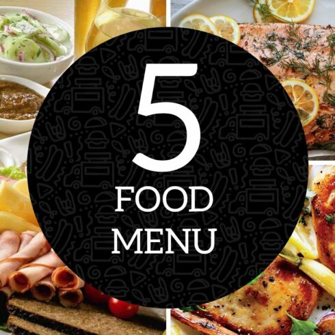 5 Classy Food Menu Template cover image.