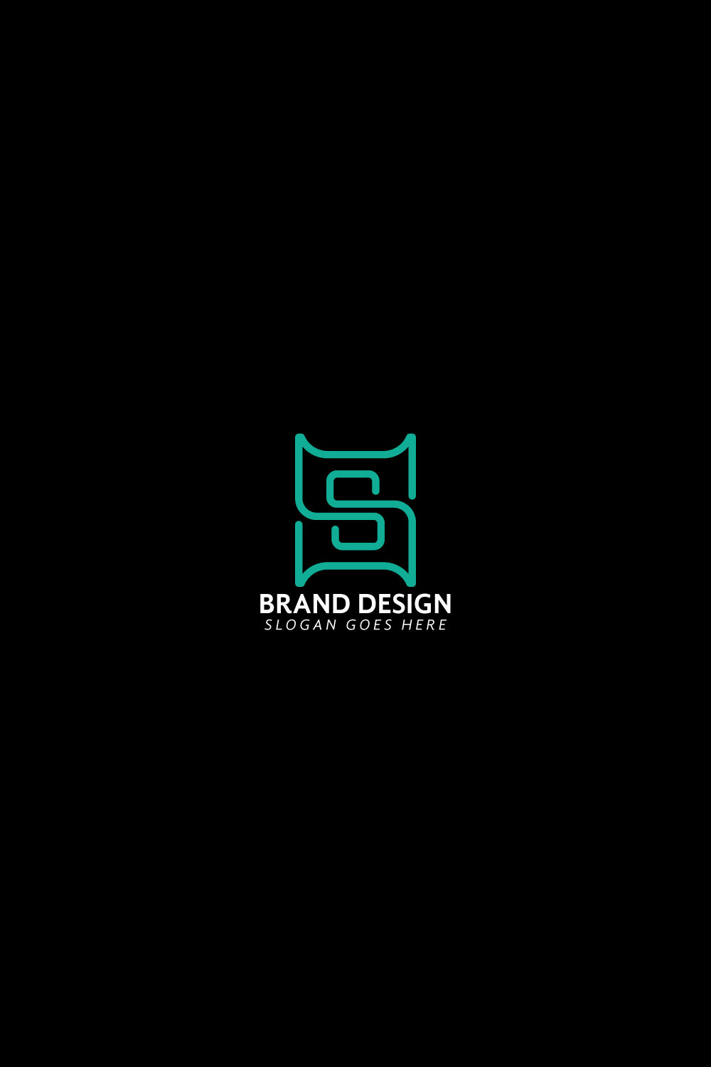 Letter SS logo design concept isolated on Black background pinterest preview image.