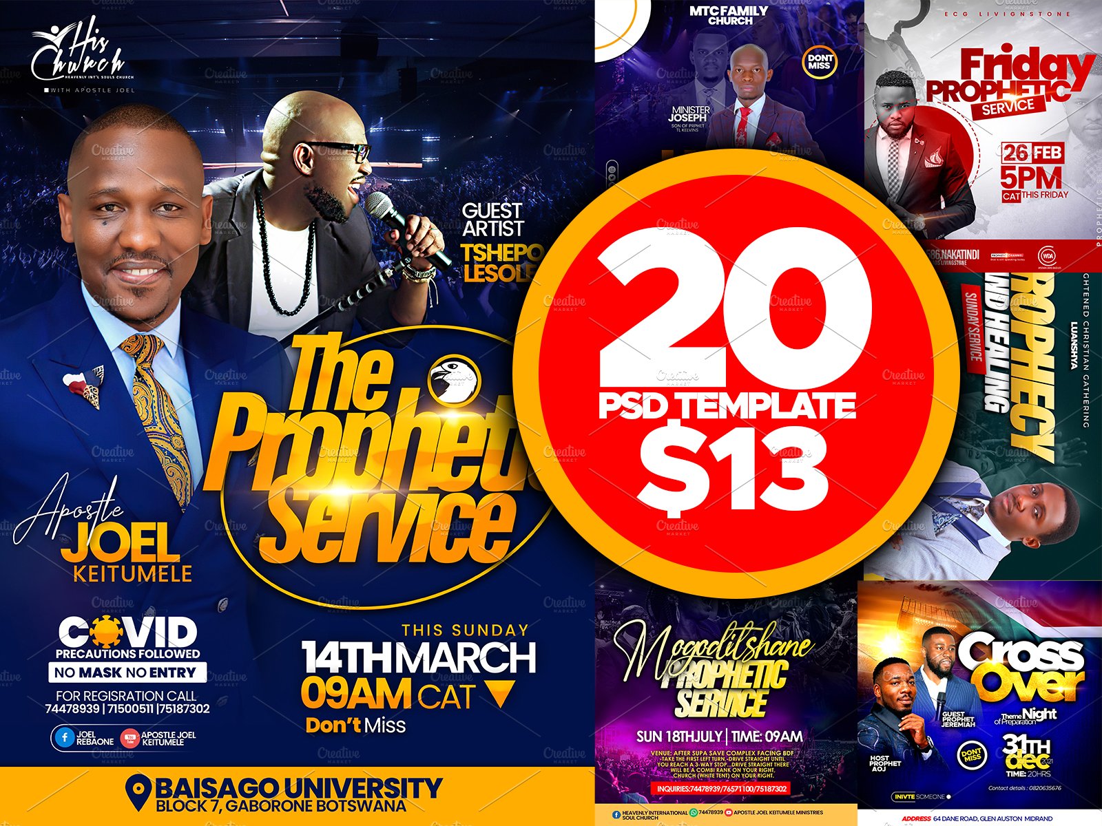 Church flyer bundle templates cover image.