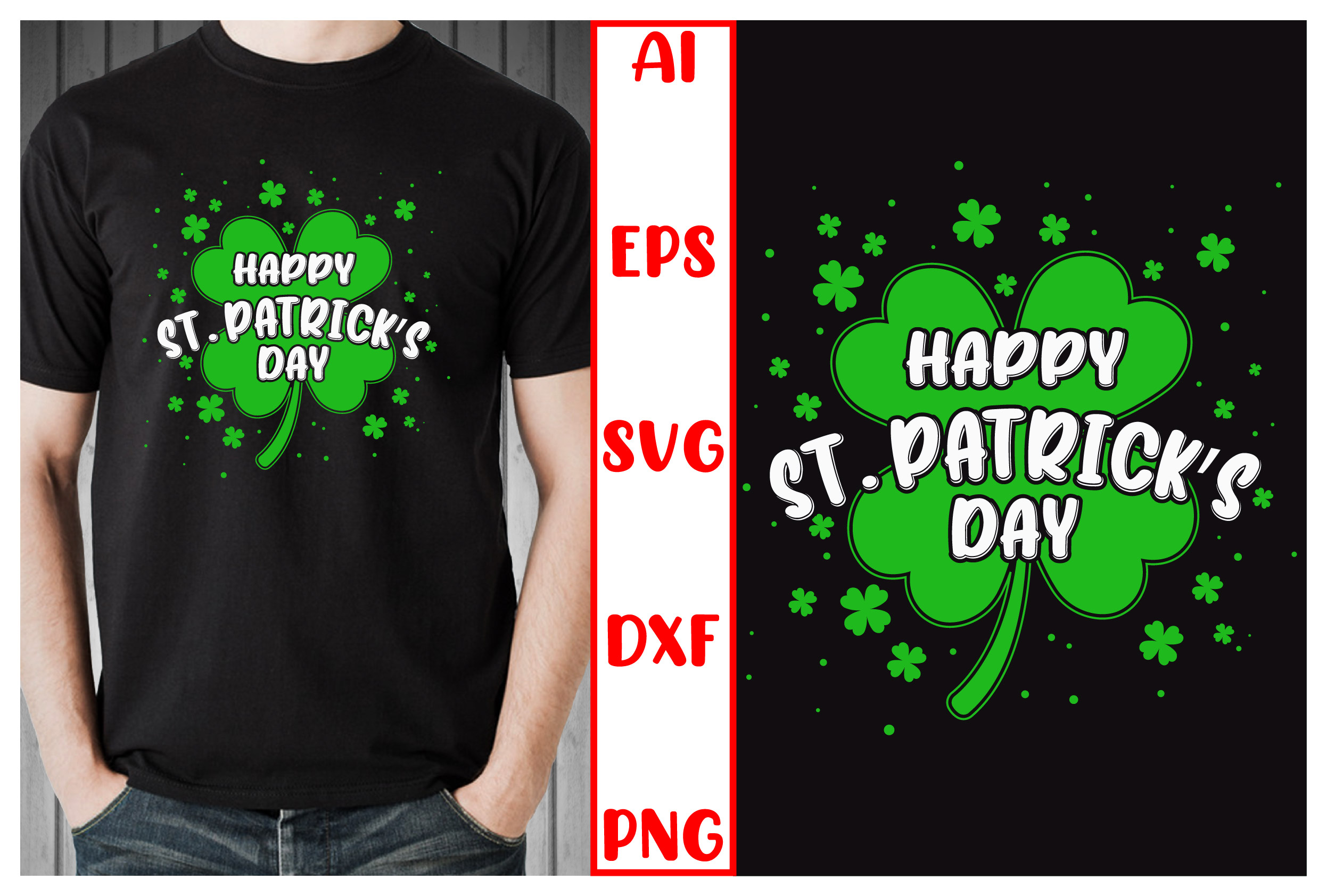 St patrick's day t - shirt with a shamrock.