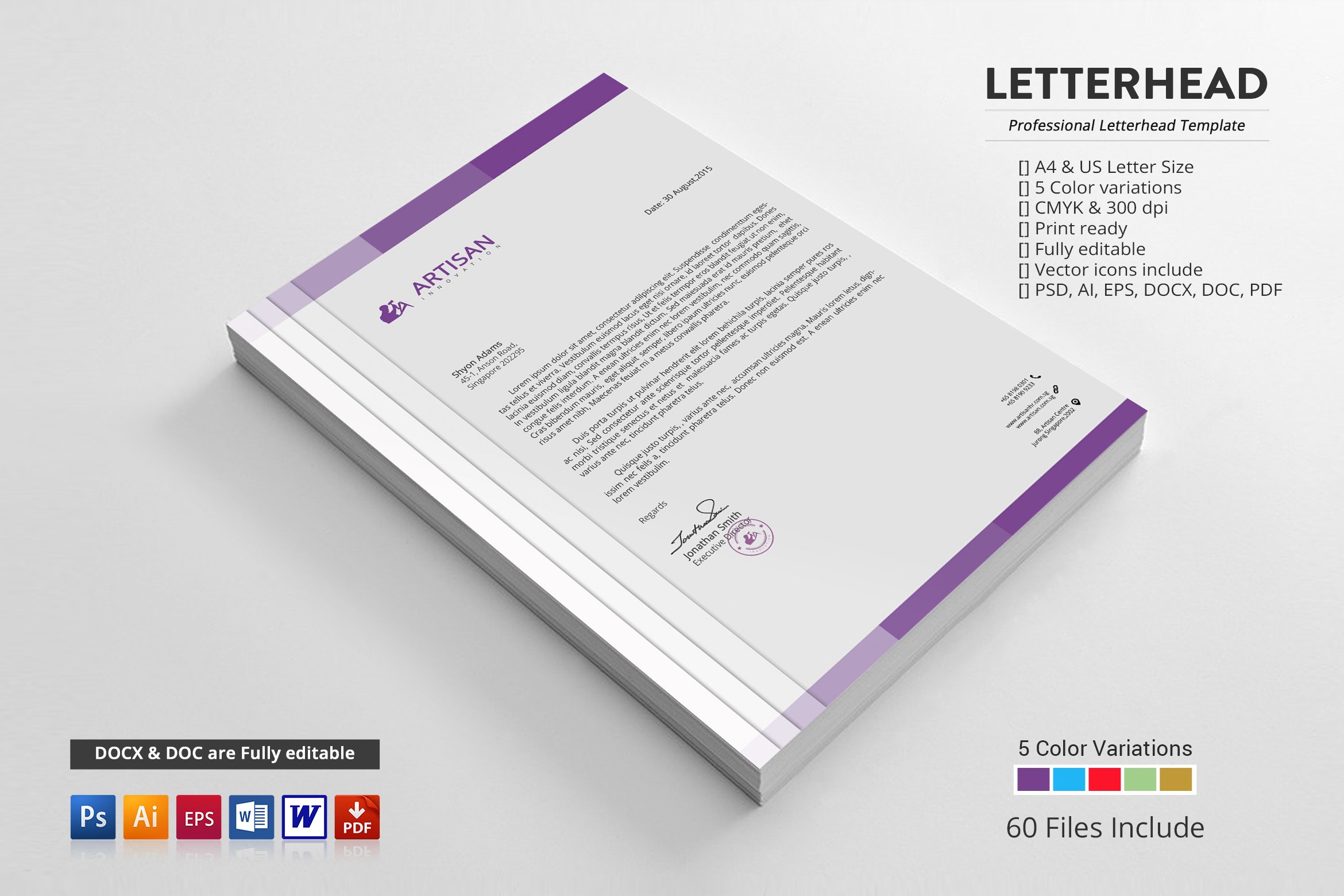 Letterhead Template cover image.