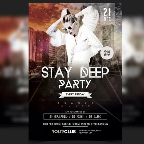 Stay Deep - PSD Party Flyer cover image.
