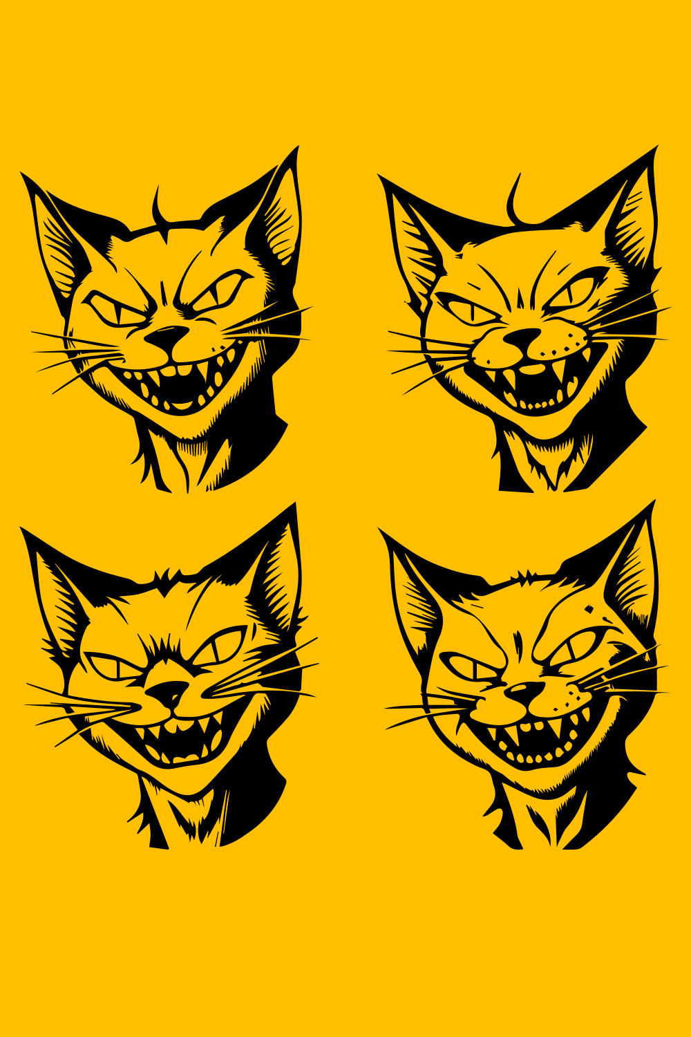 sting cat outline big grin pinterest preview image.