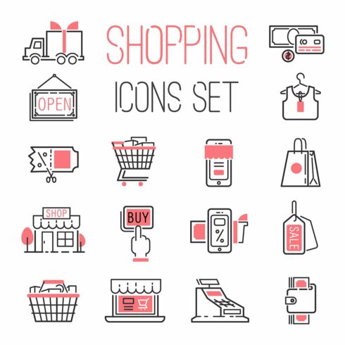 Shopping business internet icons cover image.