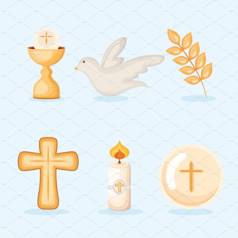 six first communion icons cover image.