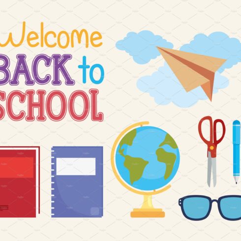 welcome back to school icons cover image.
