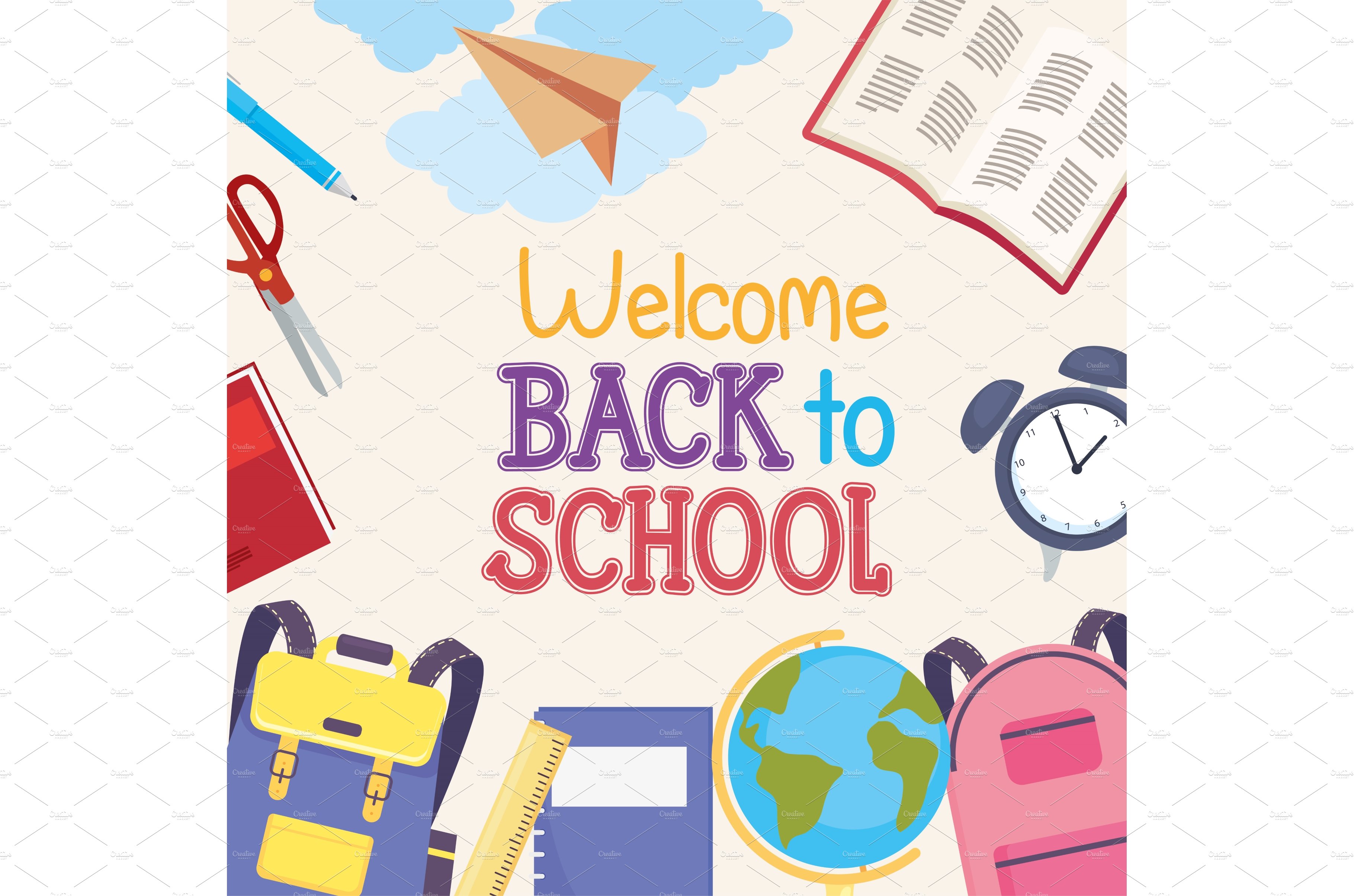 welcome back school banner cover image.