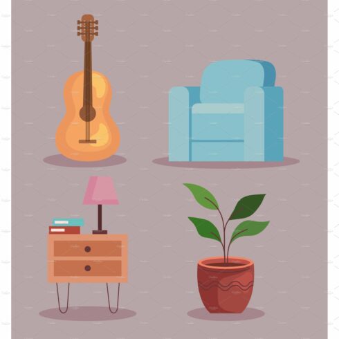 house furniture icons cover image.