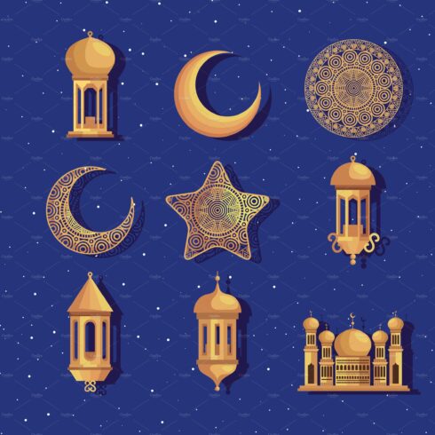 nine ramadan kareem icons cover image.