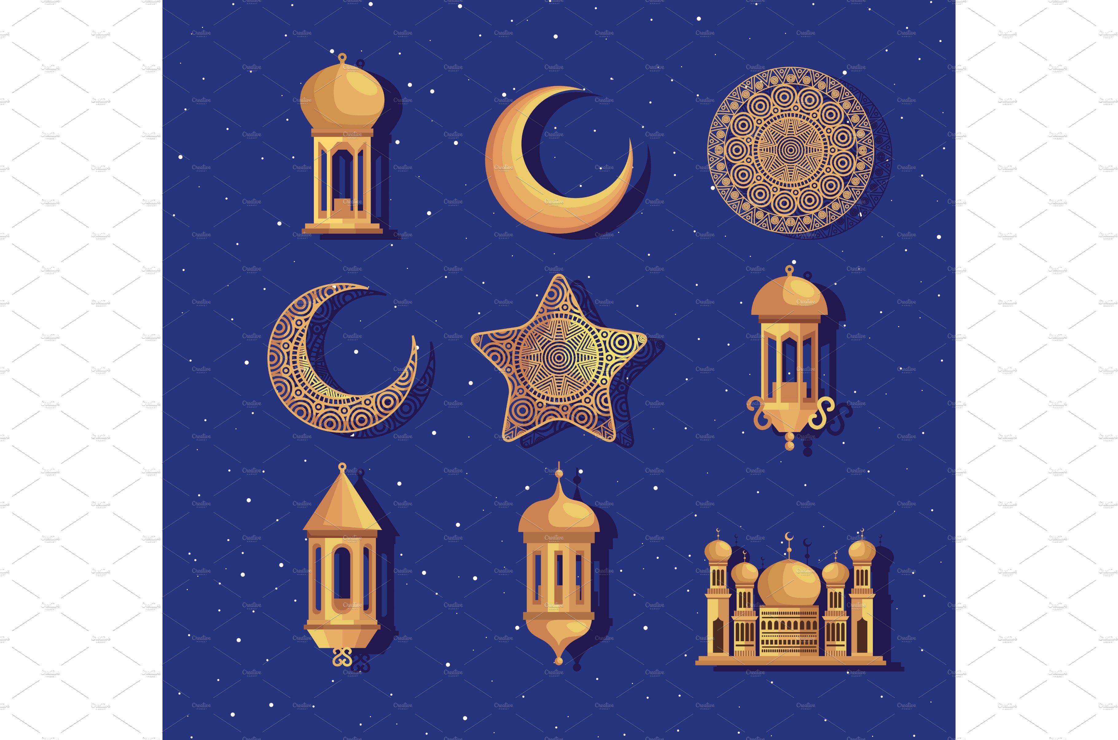 nine ramadan kareem icons cover image.