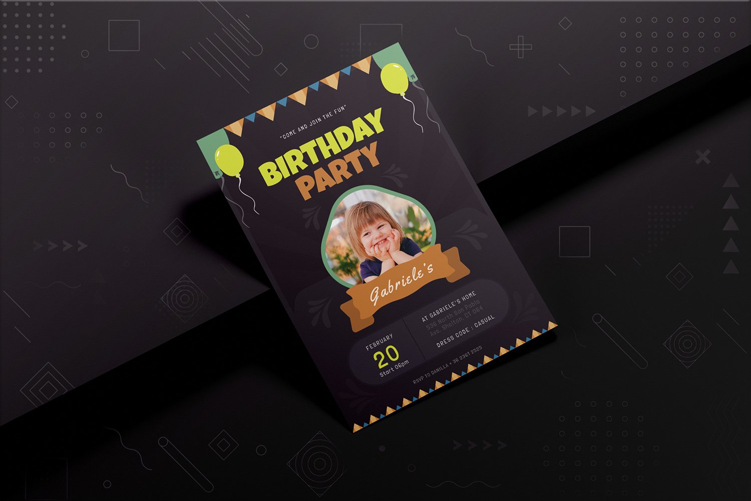 Brownkys Birthday Invitation preview image.