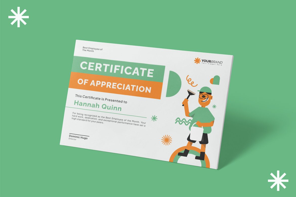 Cleaning Service - Certificate preview image.