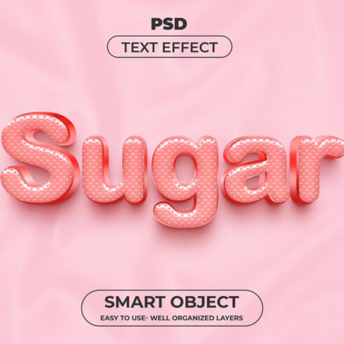 Pink background with the words sugar on it.