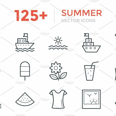 125+ Summer Vector Icons cover image.