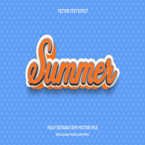 Summer 3d text effect editable cover image.