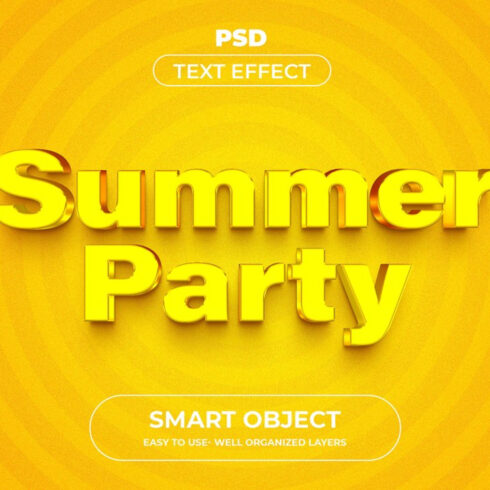 Yellow text effect for a summer party.