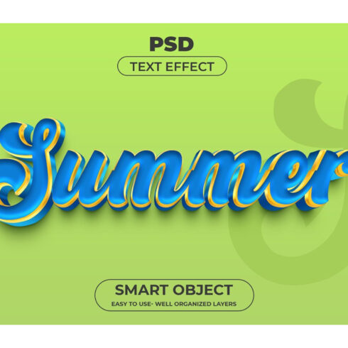 3d text effect that looks like the word summer.