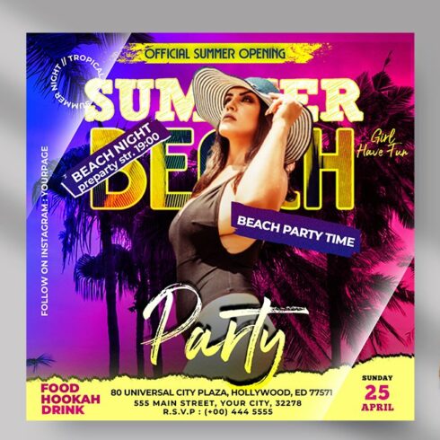 Summer Beach Instagram Banner (PSD) cover image.