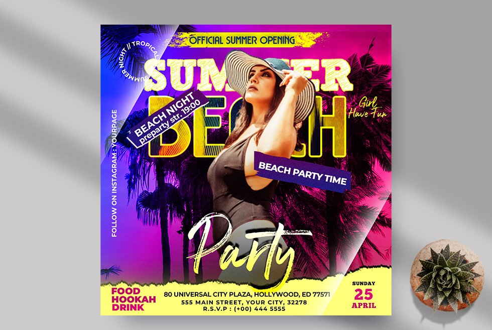 Summer Beach Instagram Banner (PSD) cover image.