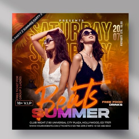 Summer Beats Party Instagram (PSD) cover image.