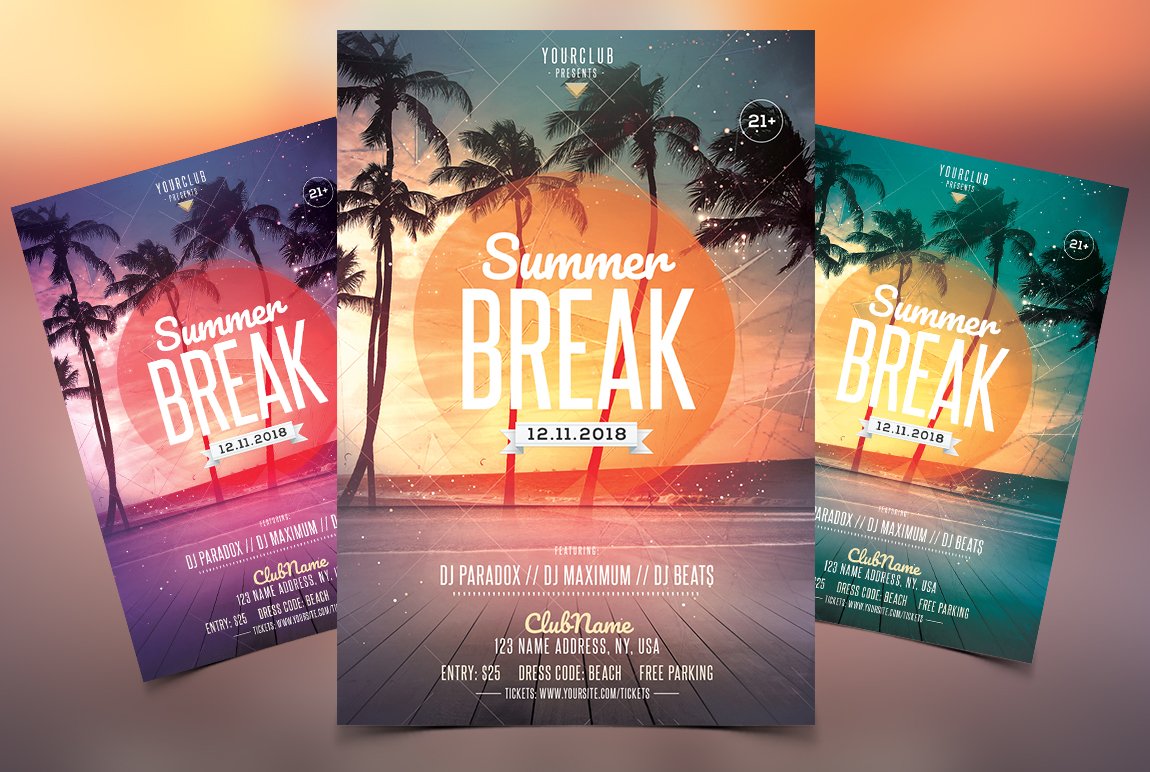 Summer Break - PSD Flyer Template cover image.