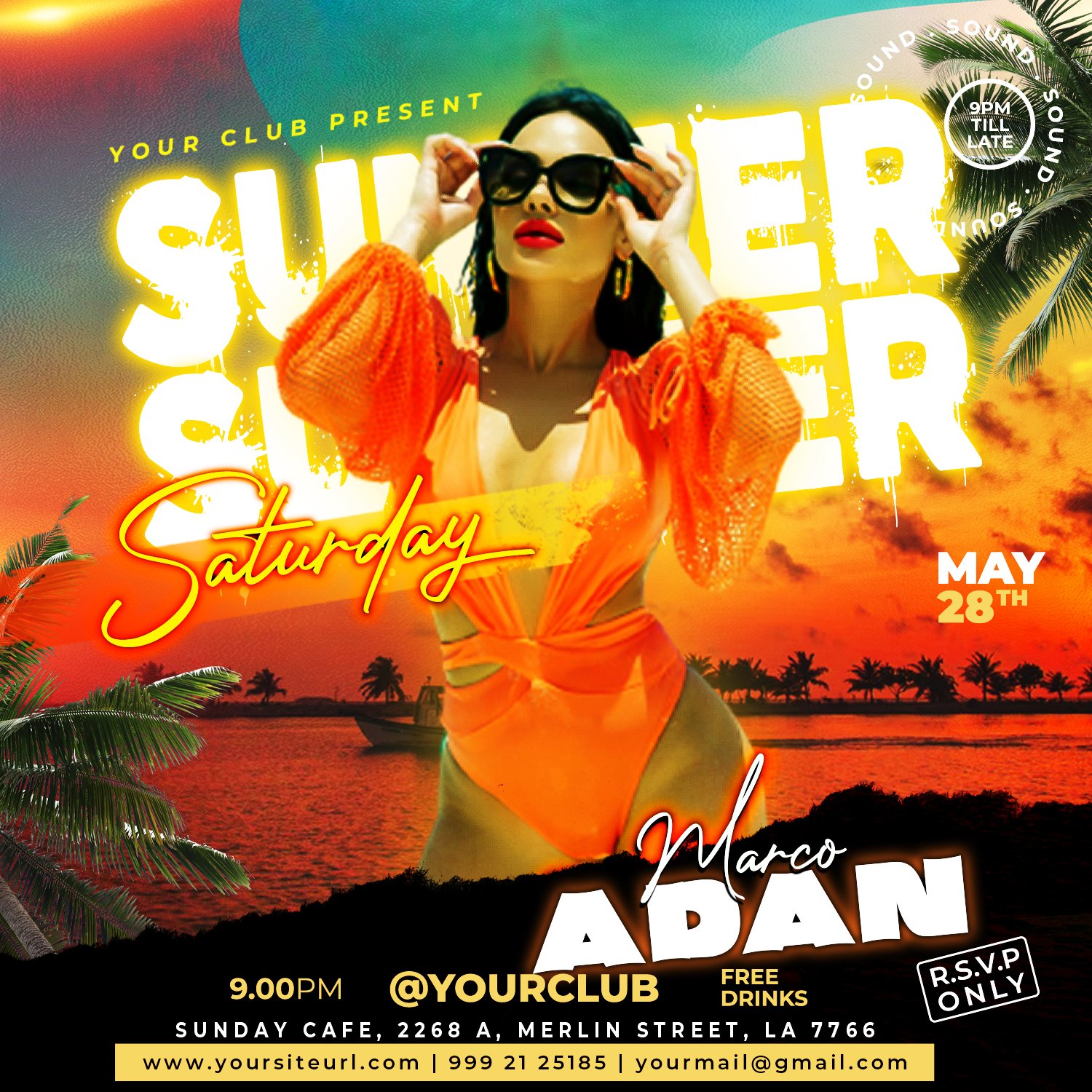 summer club party instagram banner psd 341