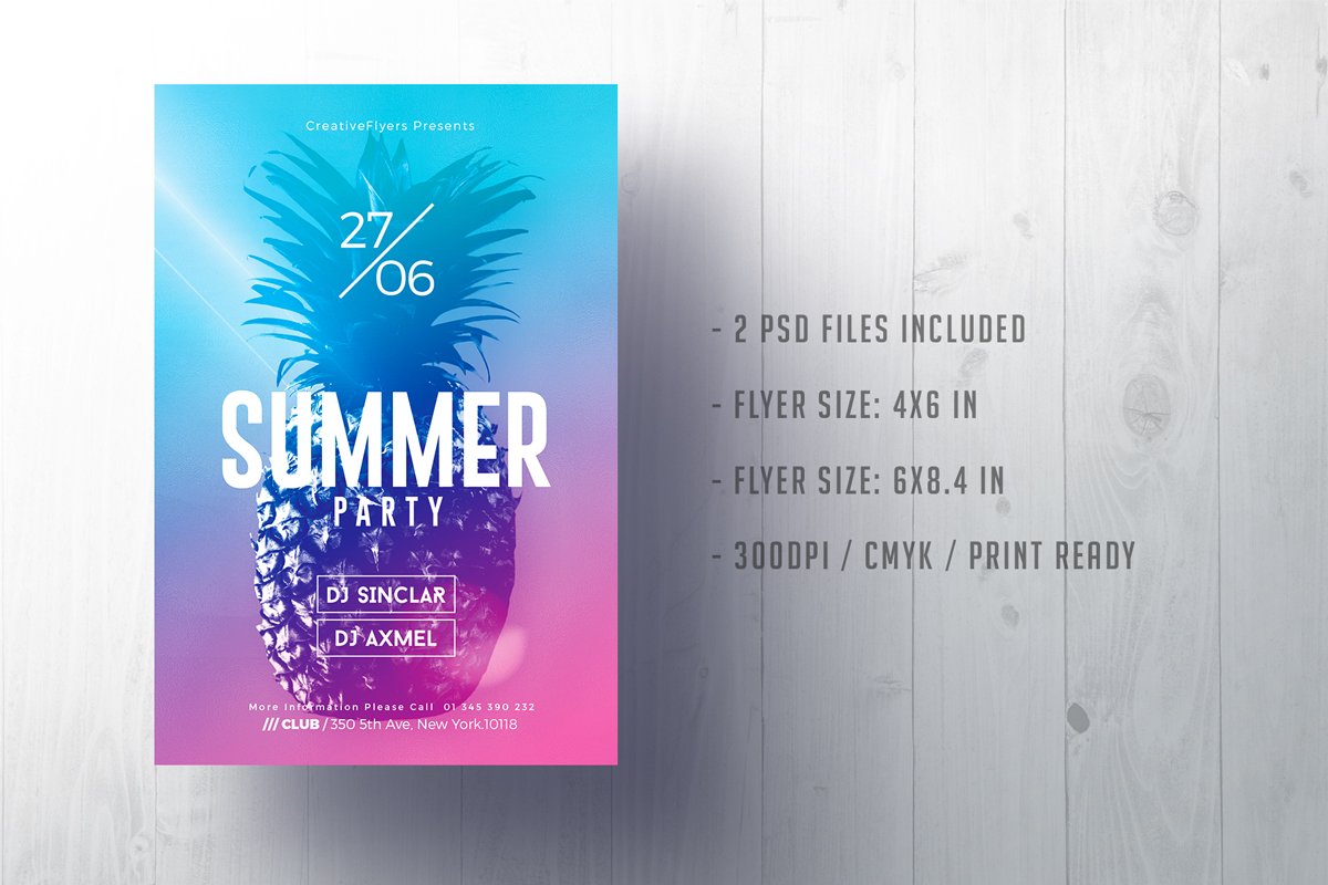 Summer Flyer Templates preview image.