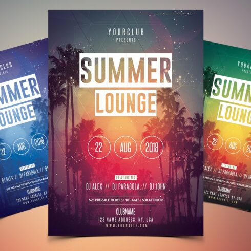 Summer Lounge - PSD Flyer cover image.
