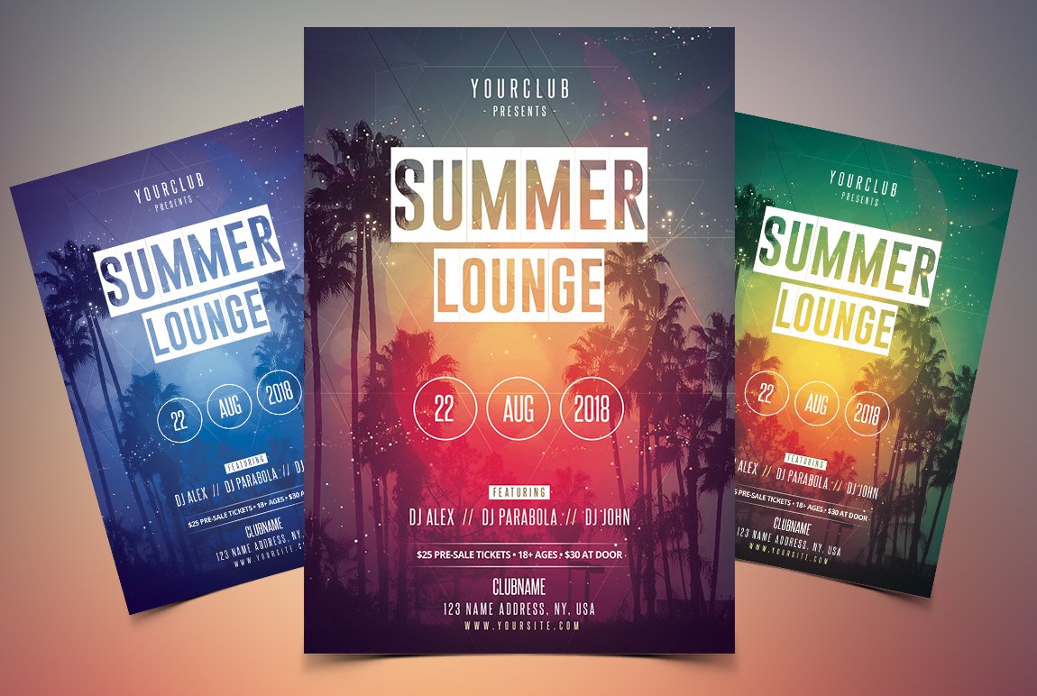 Summer Lounge - PSD Flyer cover image.