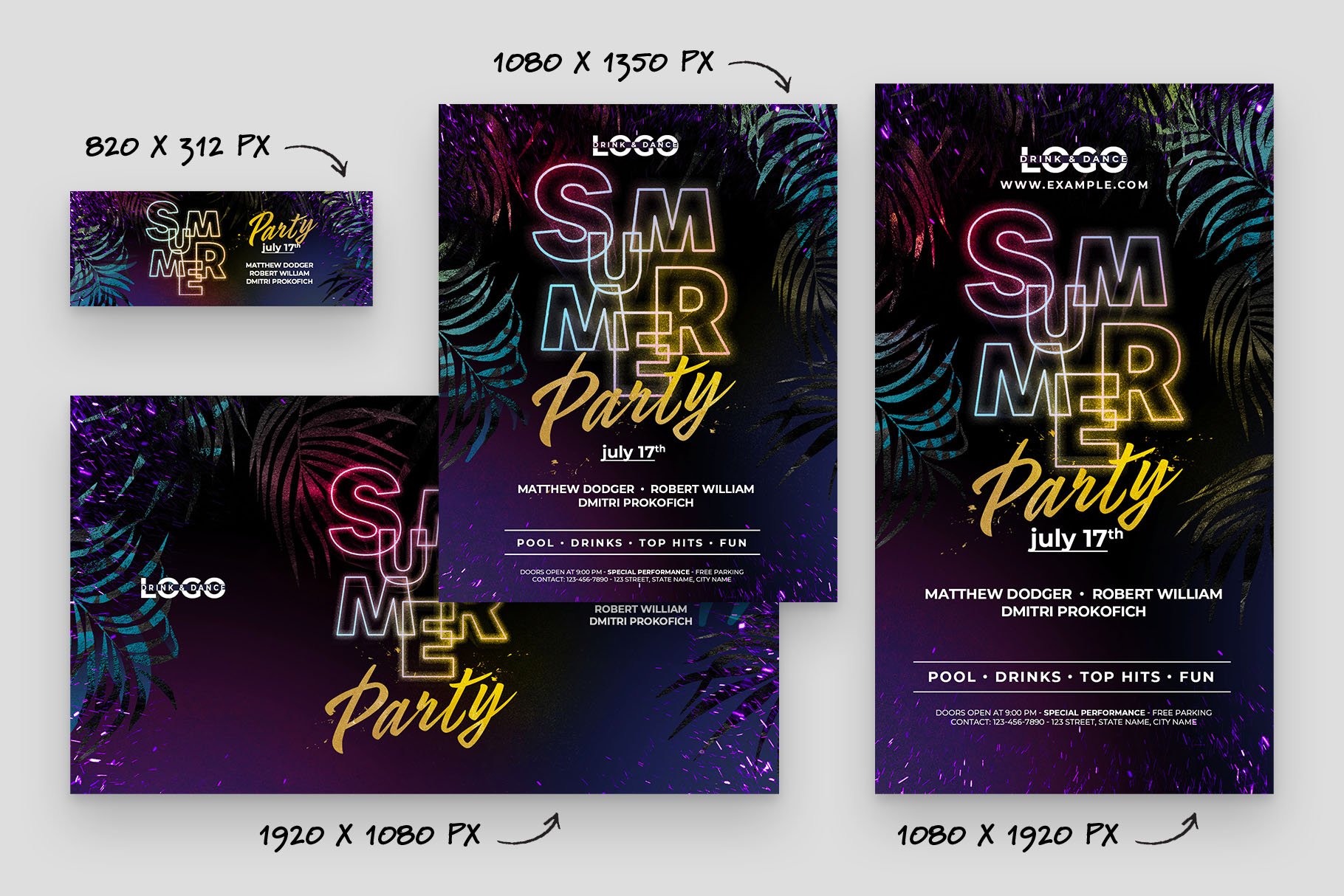 summer party flyer template 02 433