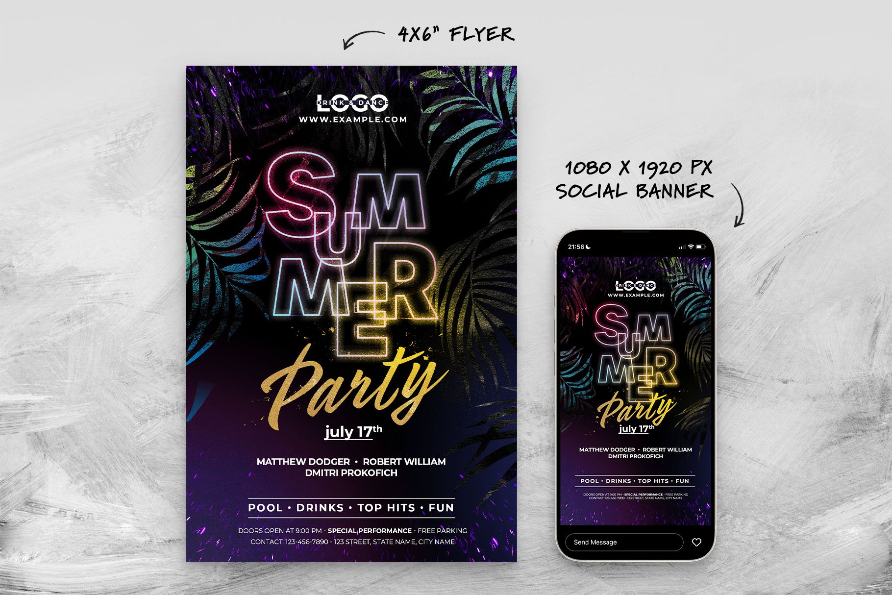 summer party flyer template 03 997