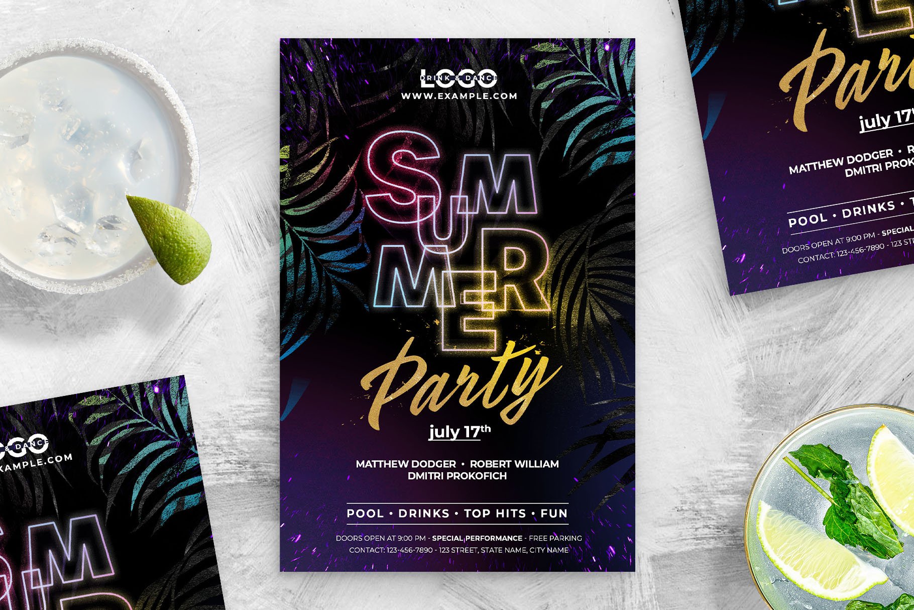 Summer Party Flyer Template cover image.