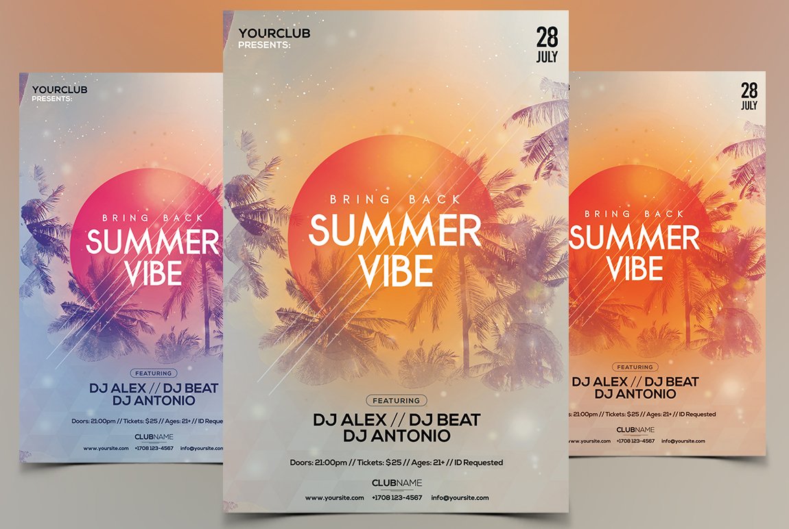 Summer Vibe - PSD Flyer Template cover image.