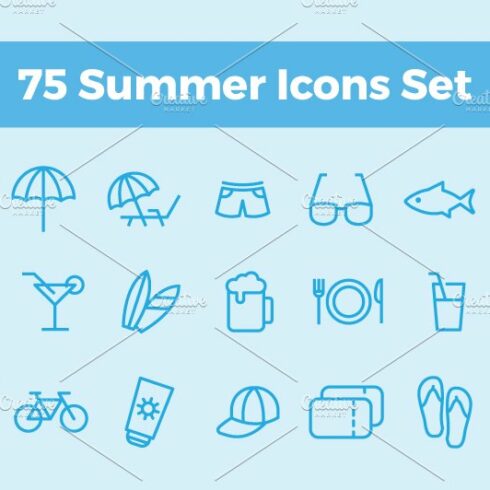 75 Summer Icons Set cover image.