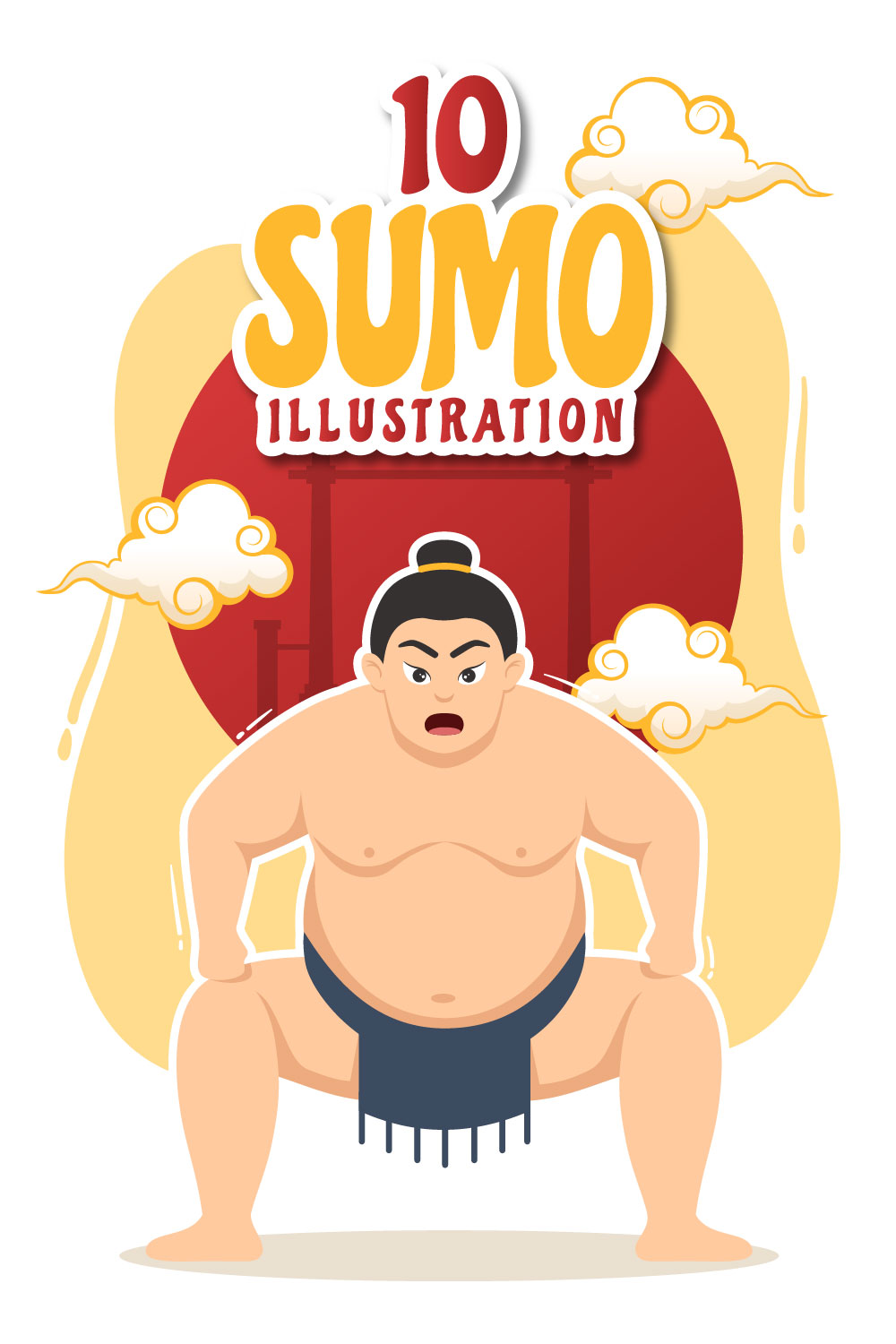 10 Sumo Wrestler Illustration pinterest preview image.