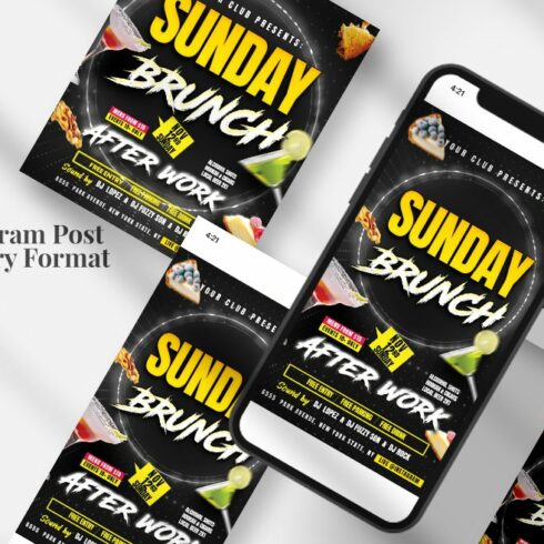 Sunday Brunch Banners PSD Template cover image.