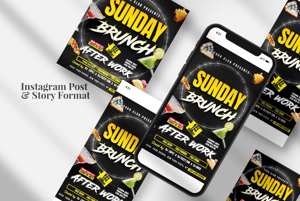 Sunday Brunch Banners PSD Template cover image.