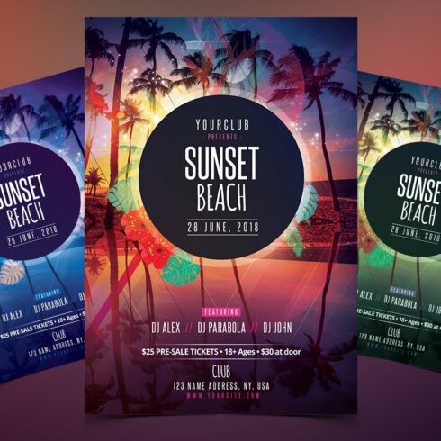 Sunset Beach - PSD Flyer Template cover image.