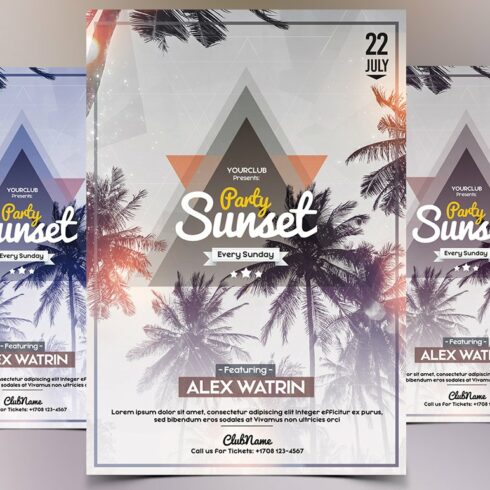 Party Sunset - PSD Flyer Template cover image.