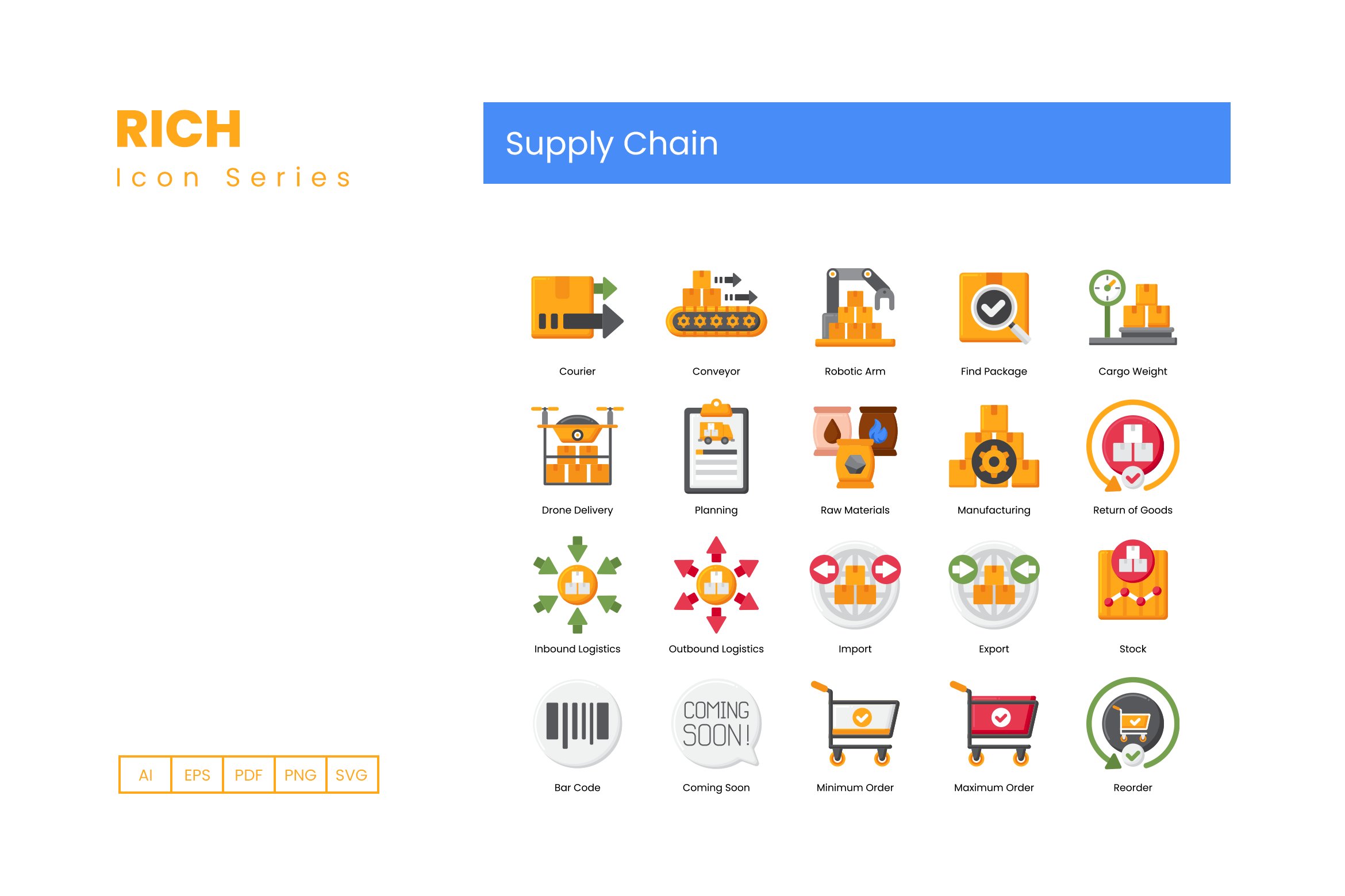 supply chain icons rich cm 3 849