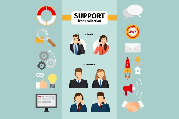 Support service icons cover image.