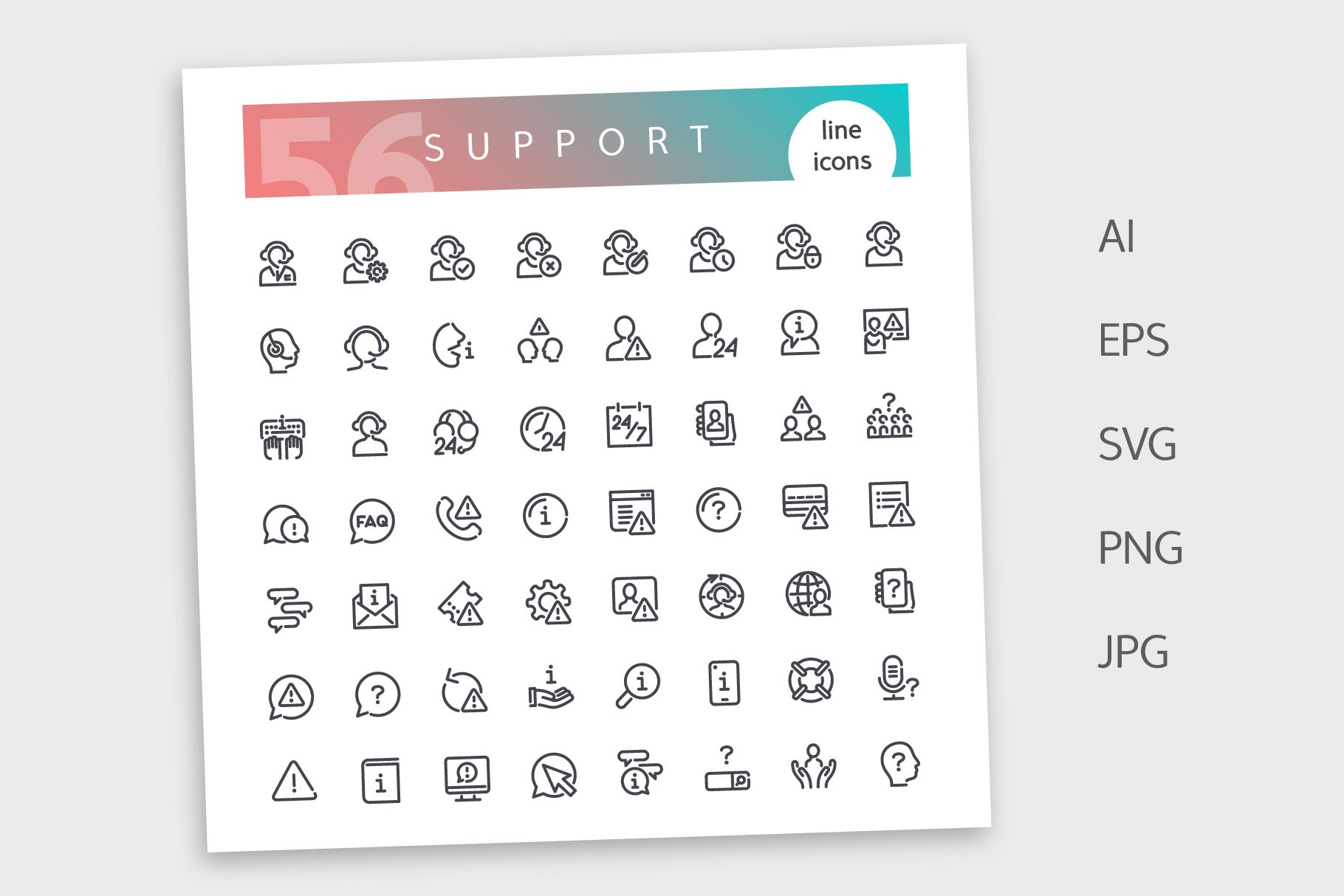 support line icons set4 546