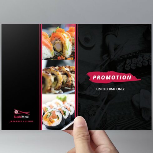 Sushi Restaurant Flyer Template cover image.