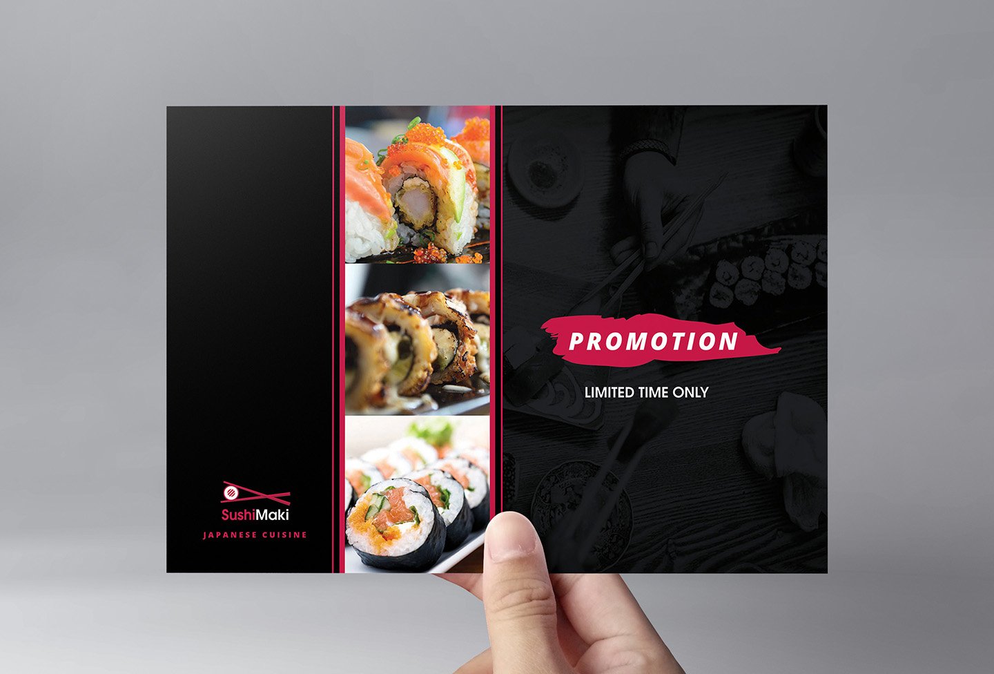 Sushi Restaurant Flyer Template cover image.
